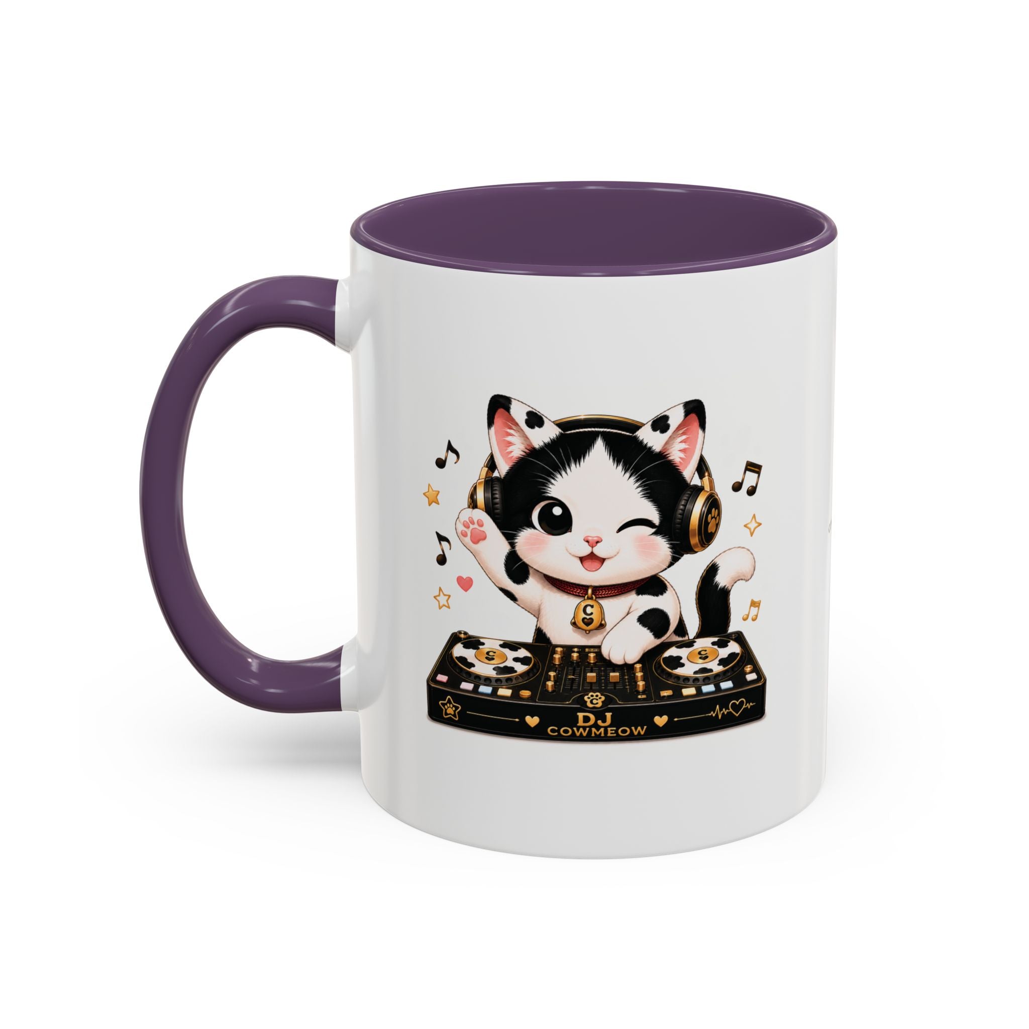 DJ Cat Coffee Mug | Funny Tuxedo Cat Gift | Cowmeow & Co