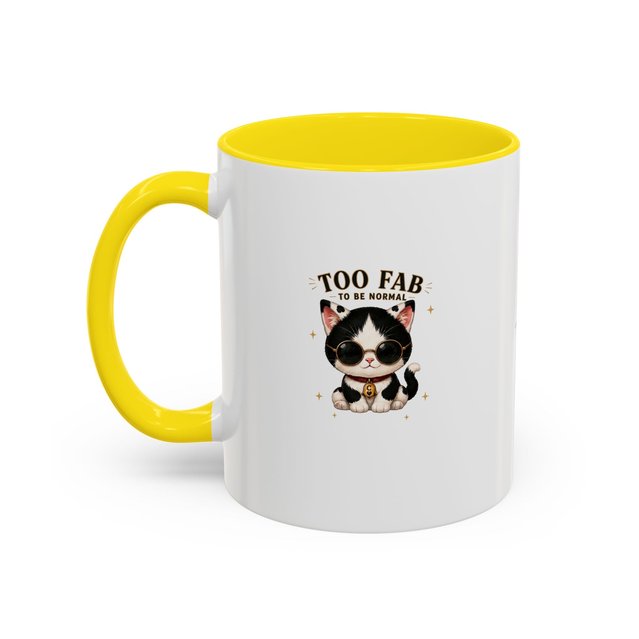 "Too Fab to be Normal Cat Mug | Funny Tuxedo Cat Coffee Mug | Cowmeow & Co"