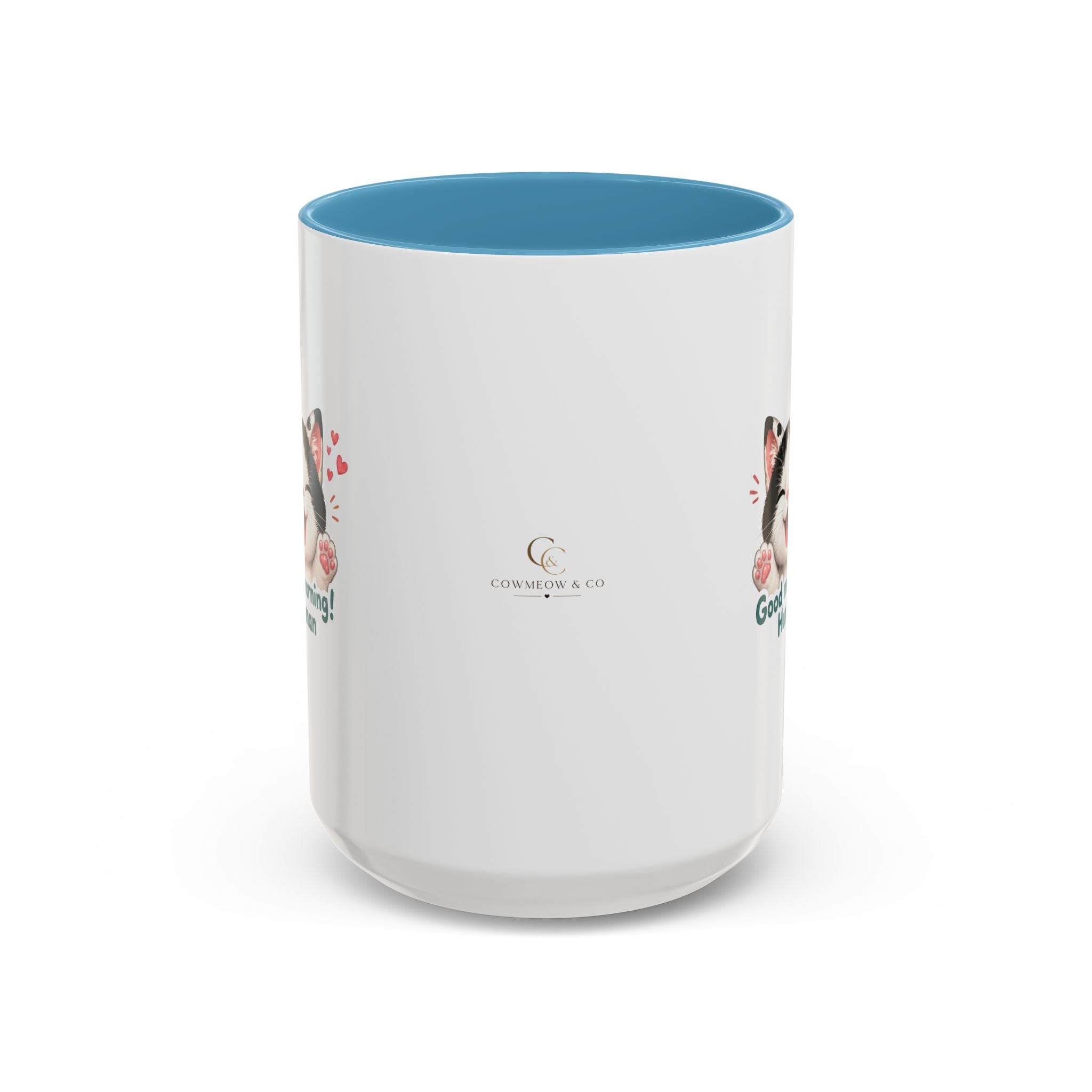 Good Morning, Human! —  Cute Tuxedo Cat Coffee Mug, Cowmeow & Co