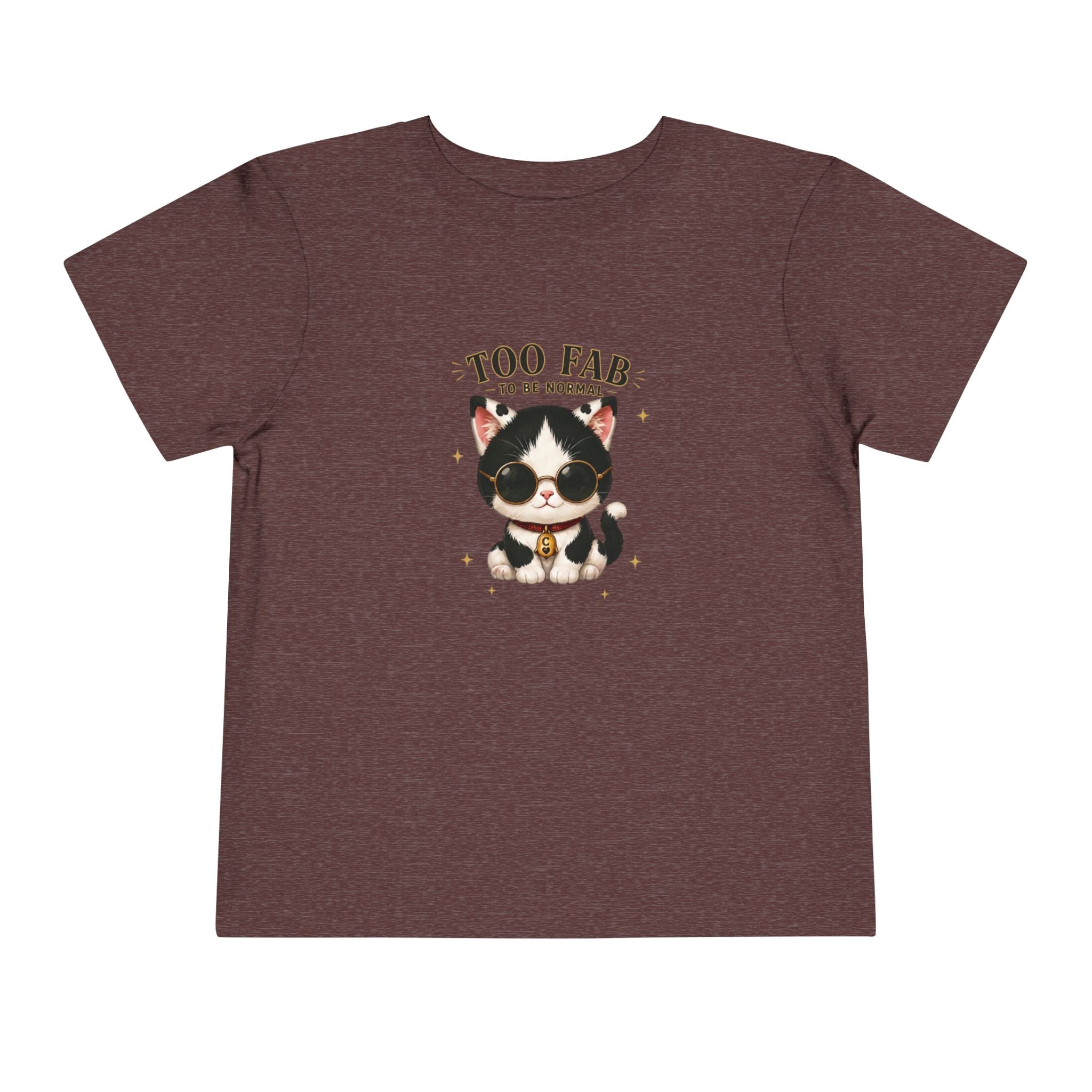 Too Fab to Be Normal Toddler T-Shirt | Cute Tuxedo Cat Tee| Cowmeow & Co