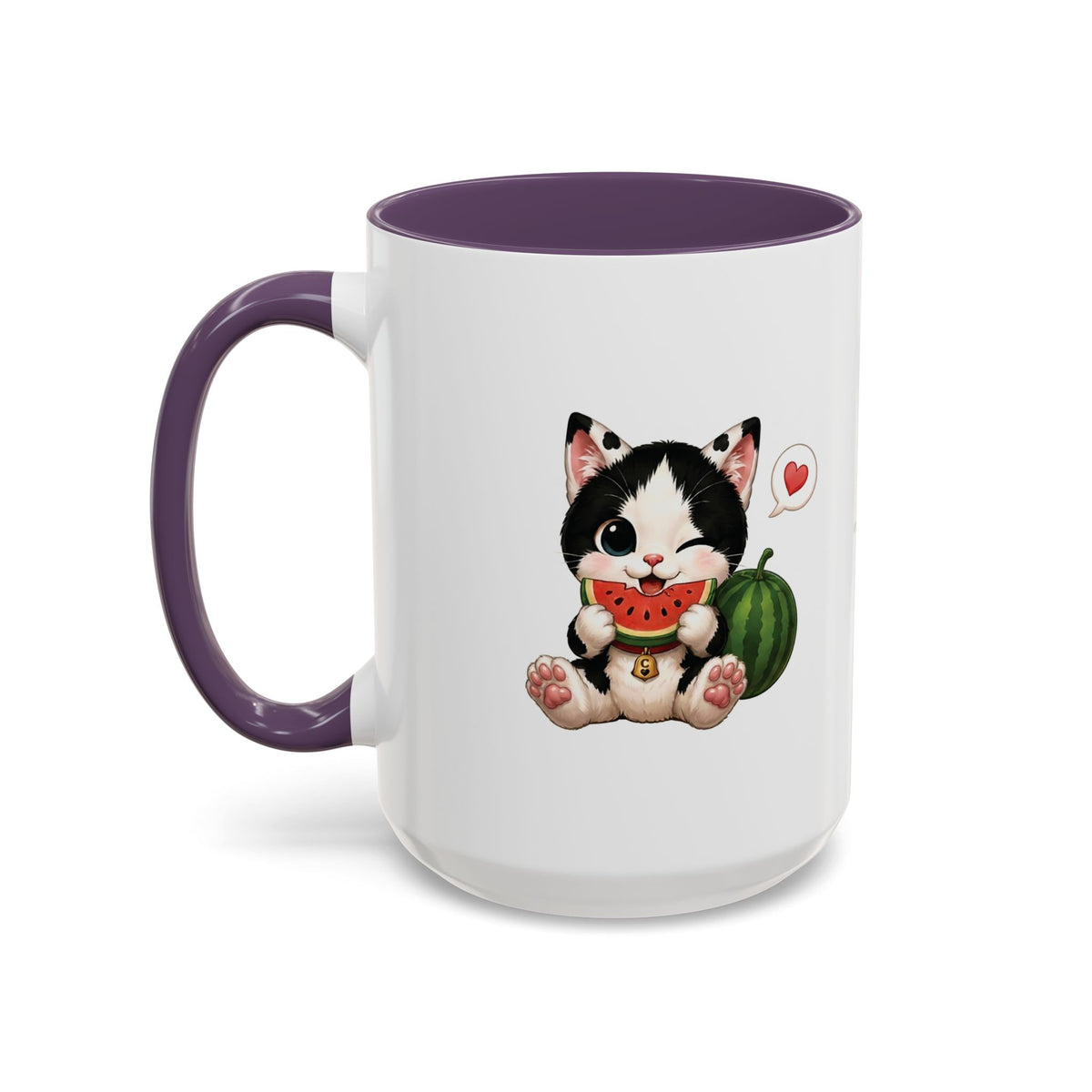 Watermelon Cat Mug | Cute Tuxedo Cat Coffee Mug | Cowmeow