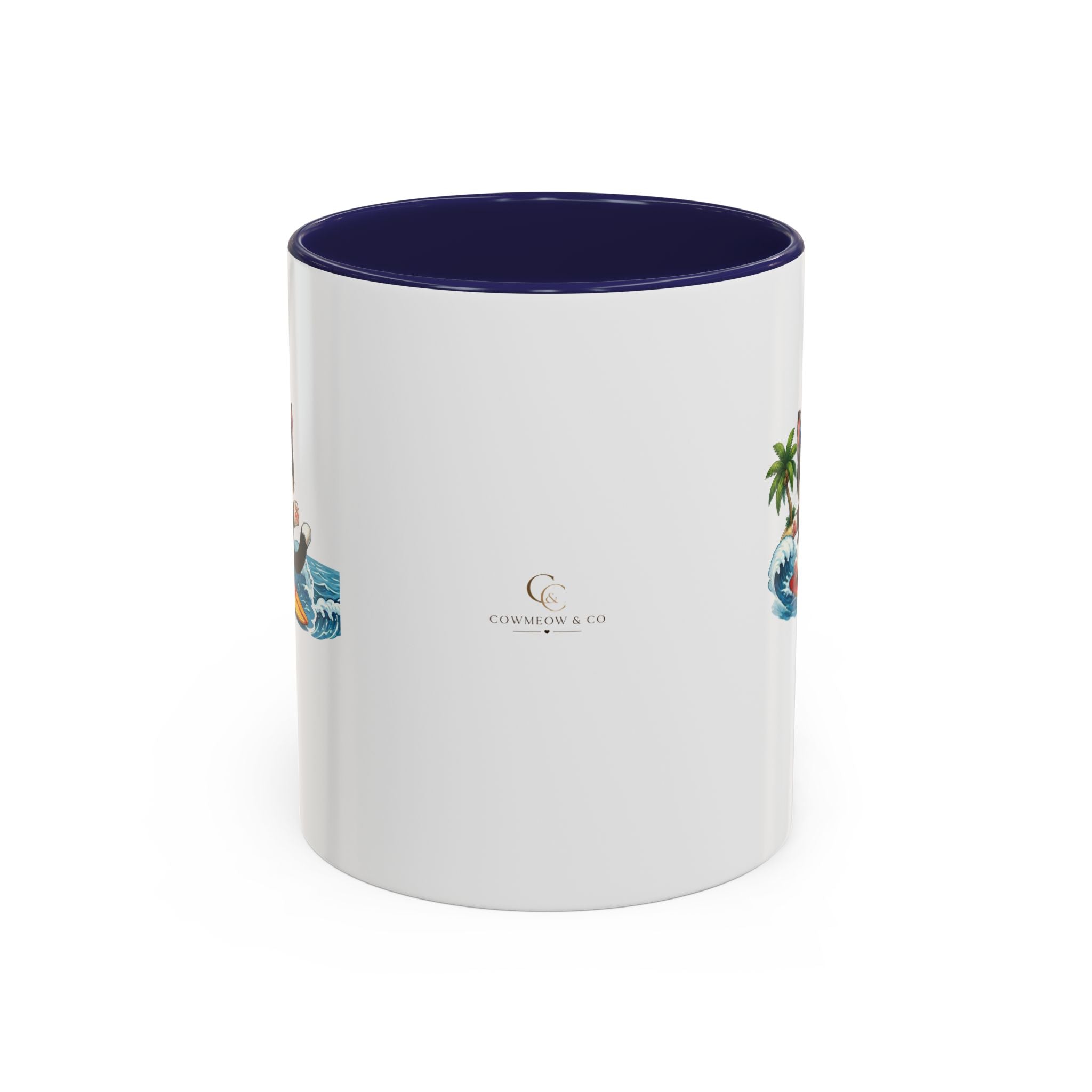 Surfing Cat Summer Coffee Mug | Cute Beach Cat Mug | Cowmeow & Co