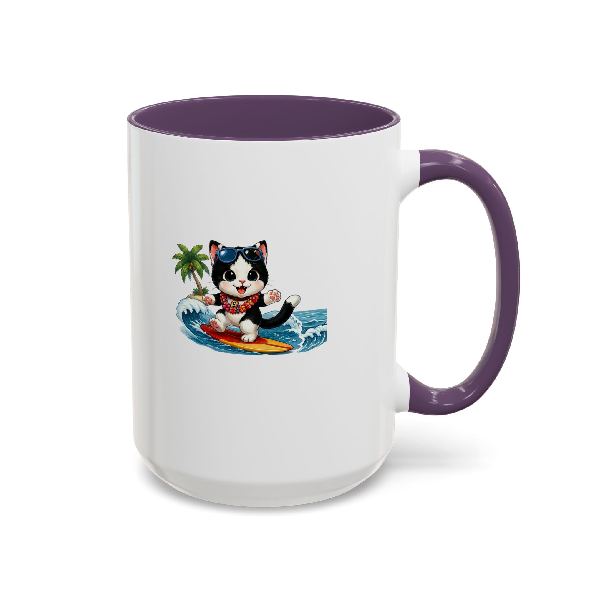 Surfing Cat Summer Coffee Mug | Cute Beach Cat Mug | Cowmeow & Co