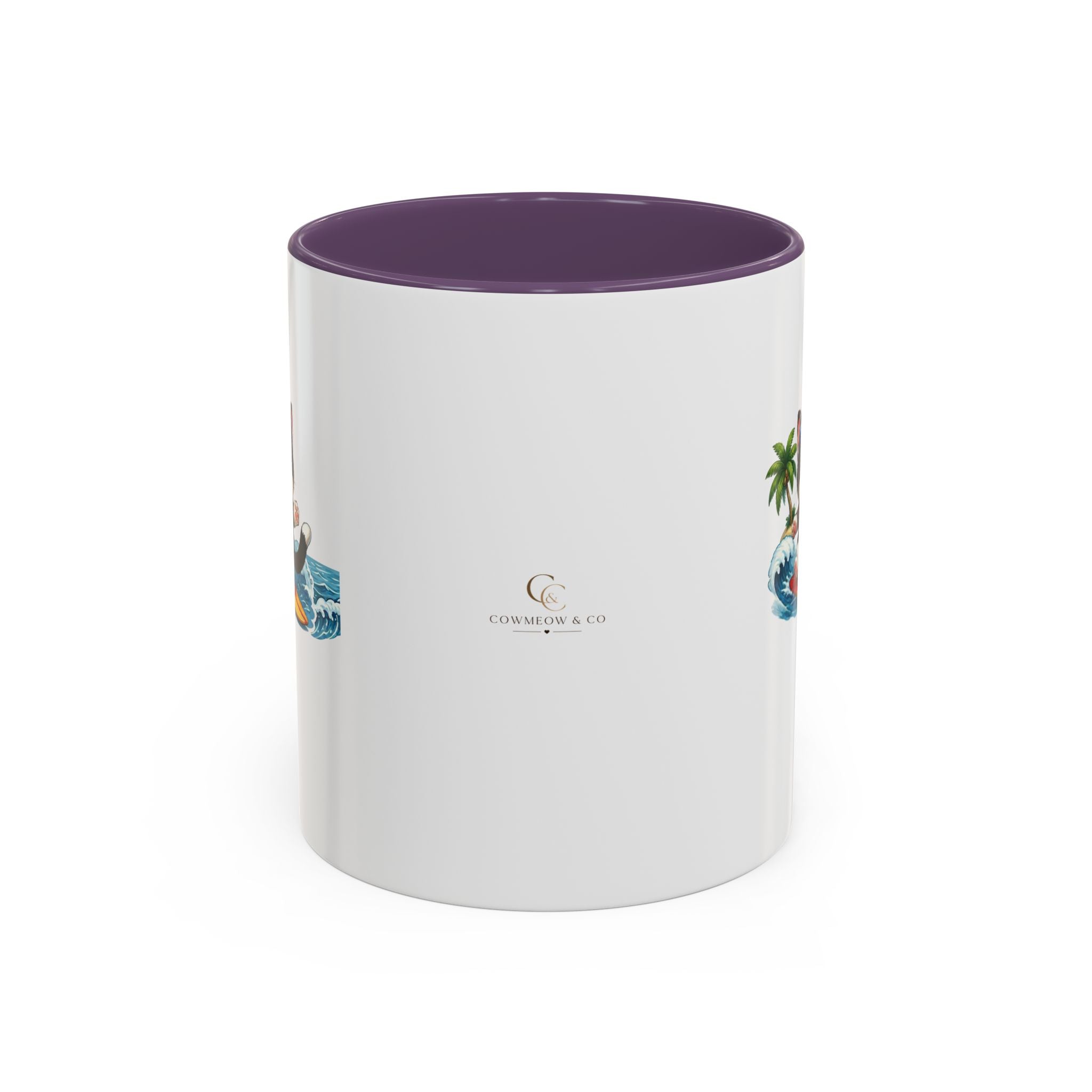 Surfing Cat Summer Coffee Mug | Cute Beach Cat Mug | Cowmeow & Co