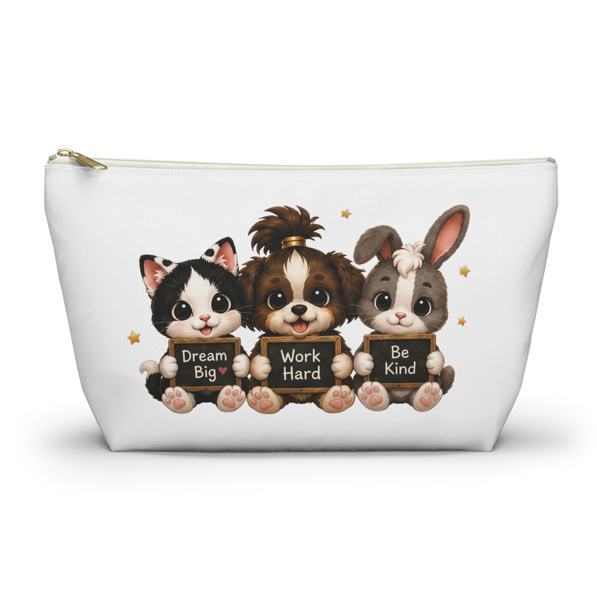 Cowmeow & Co Trio Pouch — Dream Big, Work Hard, Be Kind