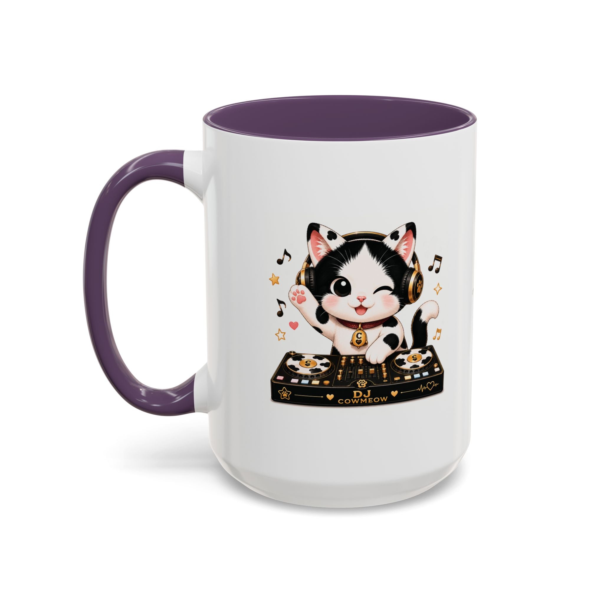 DJ Cat Coffee Mug | Funny Tuxedo Cat Gift | Cowmeow & Co