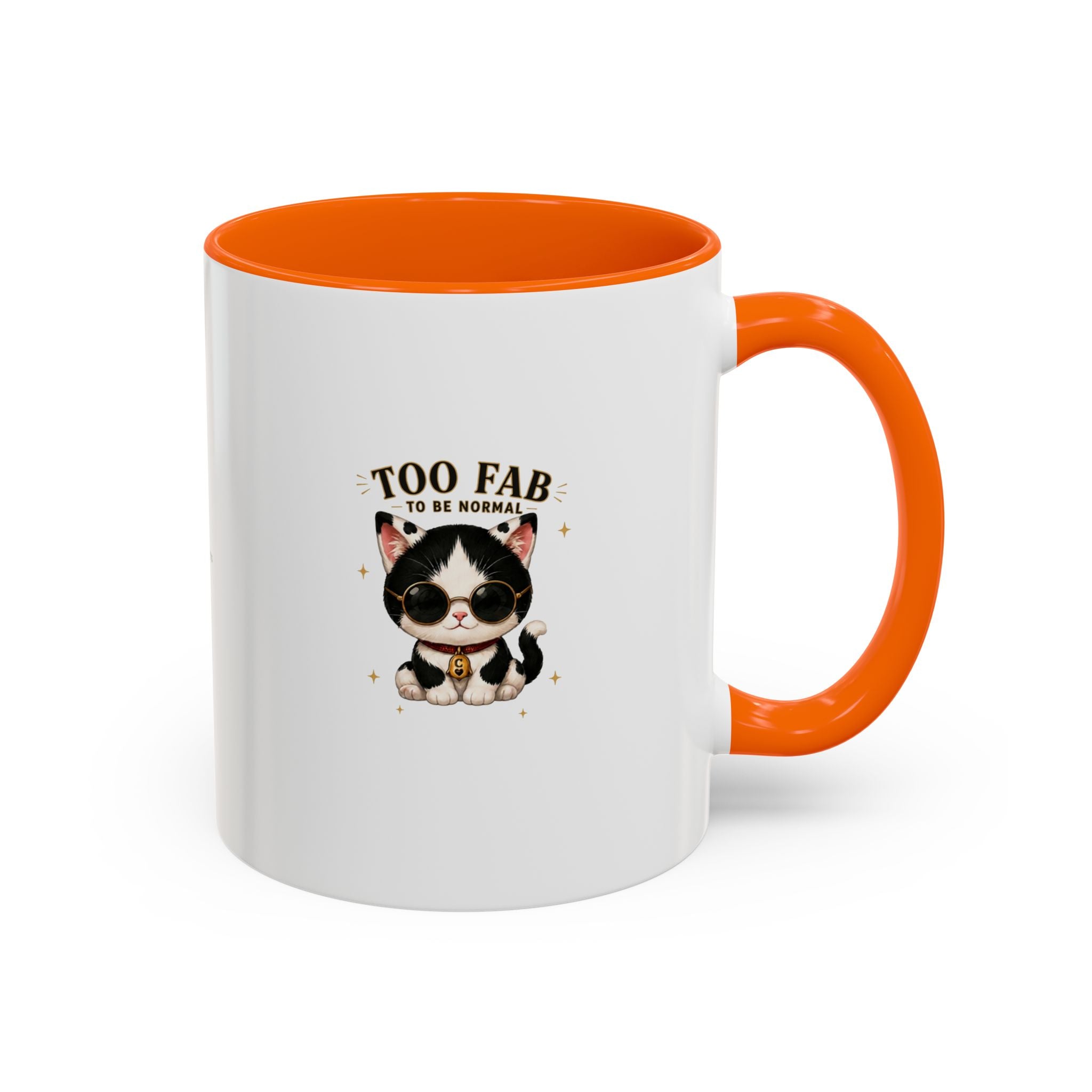 "Too Fab to be Normal Cat Mug | Funny Tuxedo Cat Coffee Mug | Cowmeow & Co"