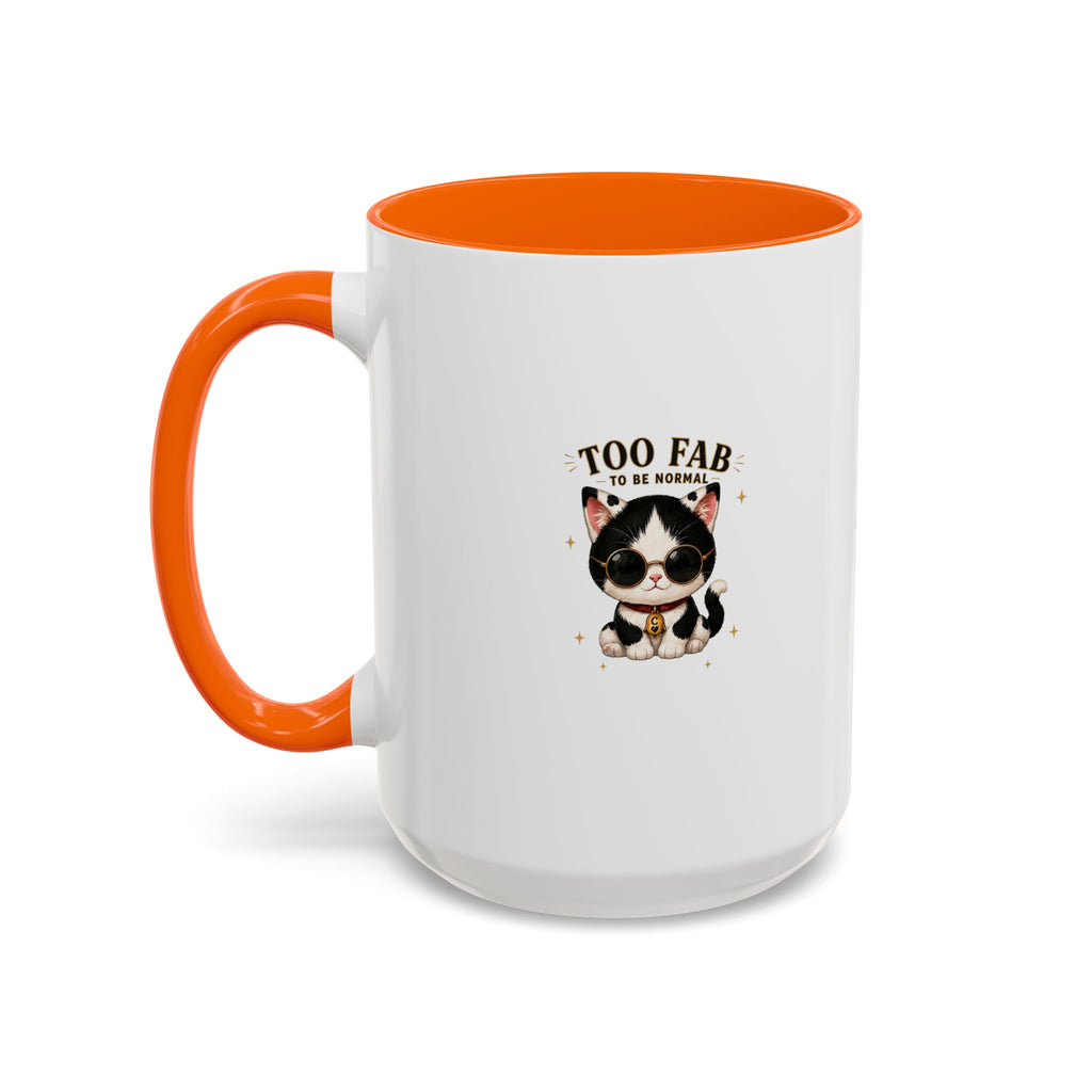 "Too Fab to be Normal Cat Mug | Funny Tuxedo Cat Coffee Mug | Cowmeow & Co"