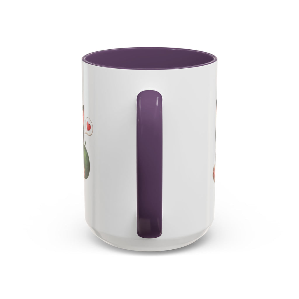 Watermelon Cat Mug | Cute Tuxedo Cat Coffee Mug | Cowmeow