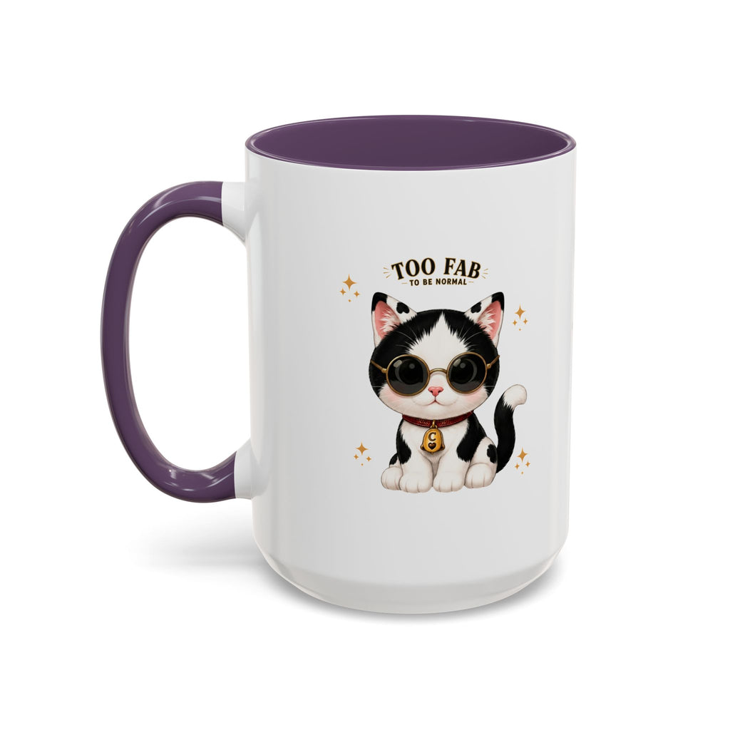 "Too Fab to be Normal Cat Mug | Funny Tuxedo Cat Coffee Mug | Cowmeow & Co"