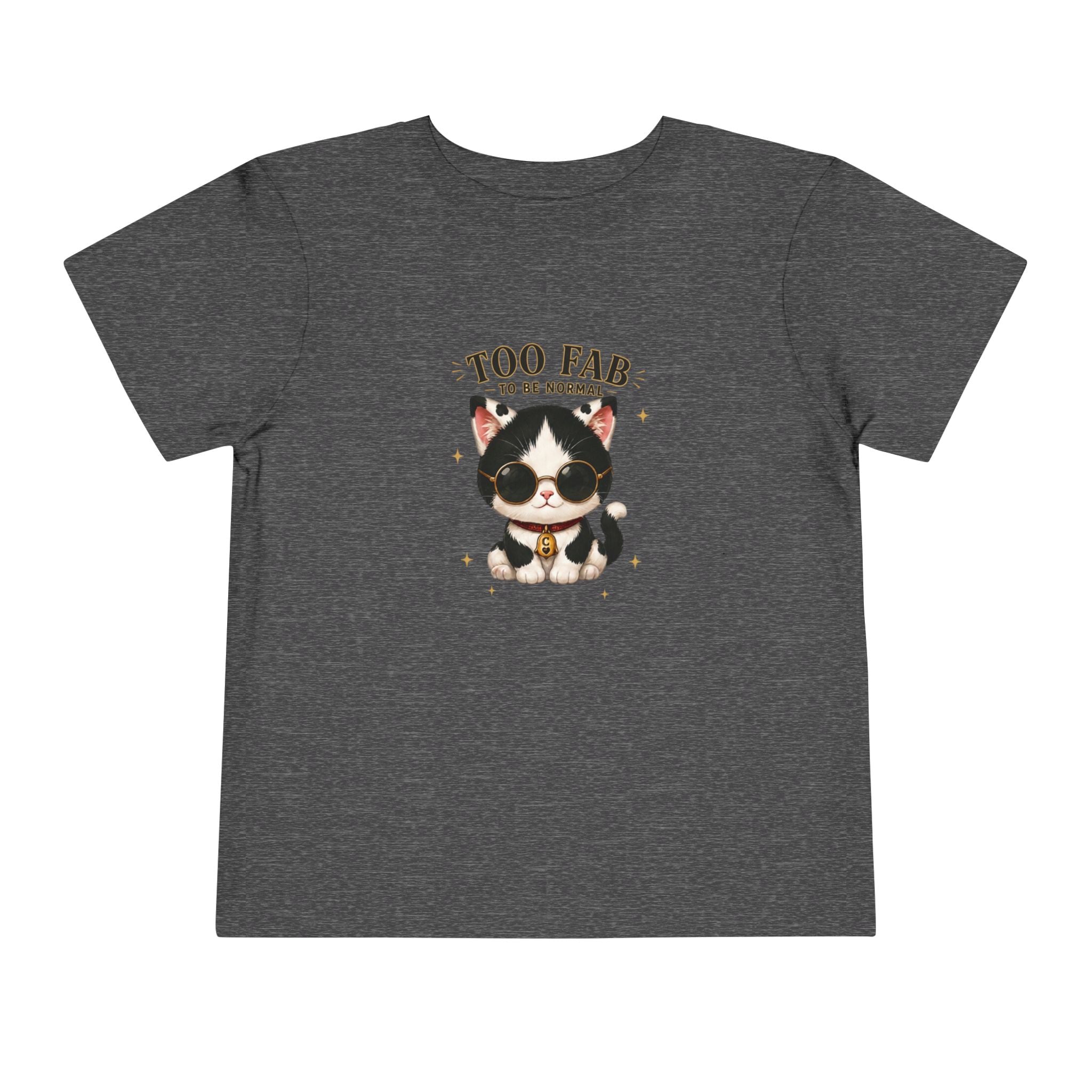Too Fab to Be Normal Toddler T-Shirt | Cute Tuxedo Cat Tee| Cowmeow & Co