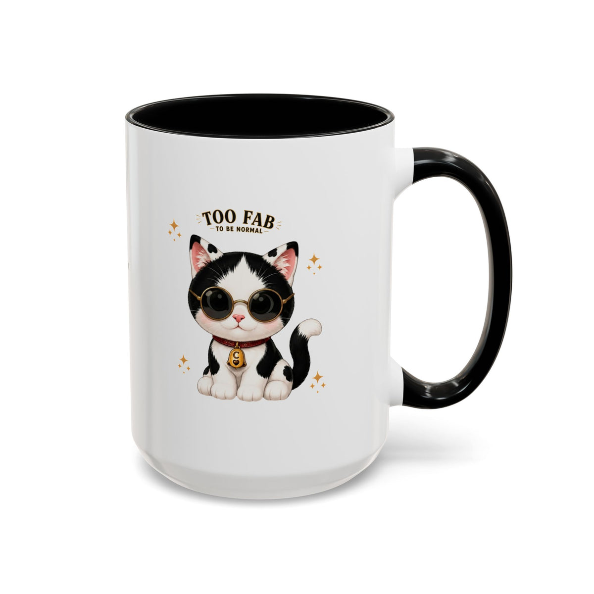 "Too Fab to be Normal Cat Mug | Funny Tuxedo Cat Coffee Mug | Cowmeow & Co"