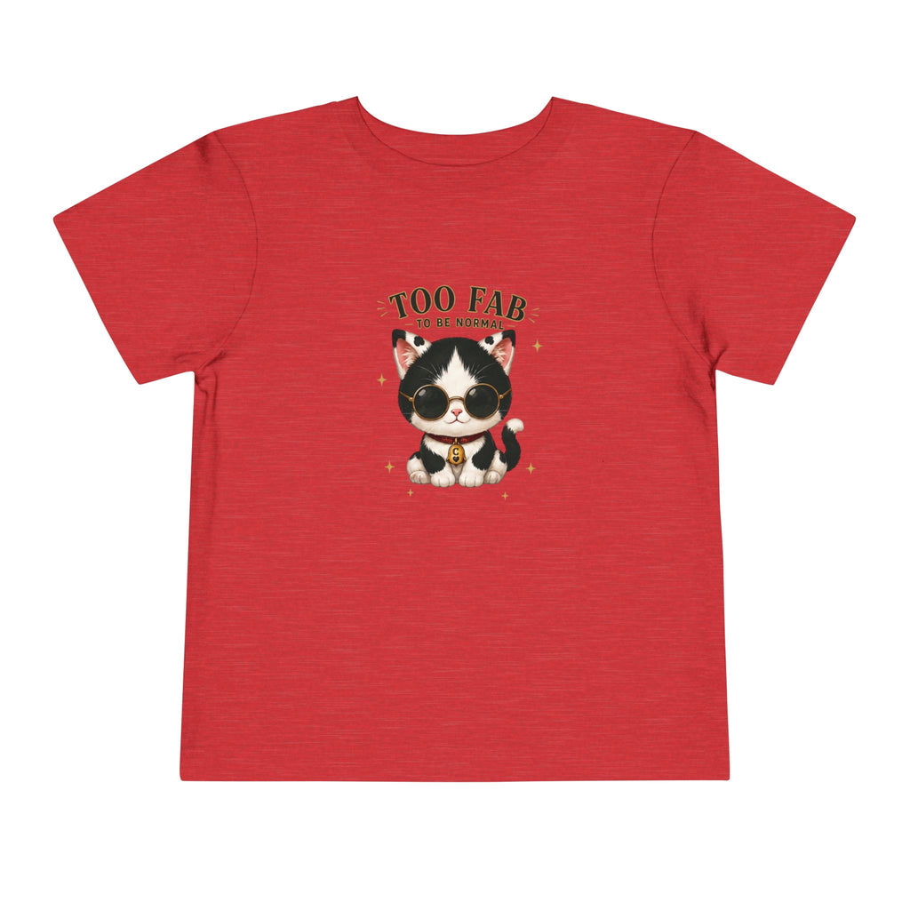 Funny Cat Toddler T-Shirt | Cute Tuxedo Cat Tee | Too Fab to Be Normal | Cowmeow & Co