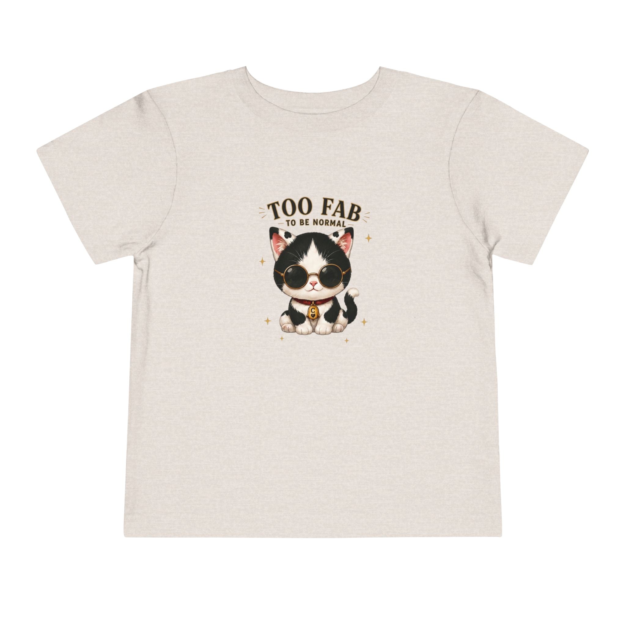 Too Fab to Be Normal Toddler T-Shirt | Cute Tuxedo Cat Tee| Cowmeow & Co