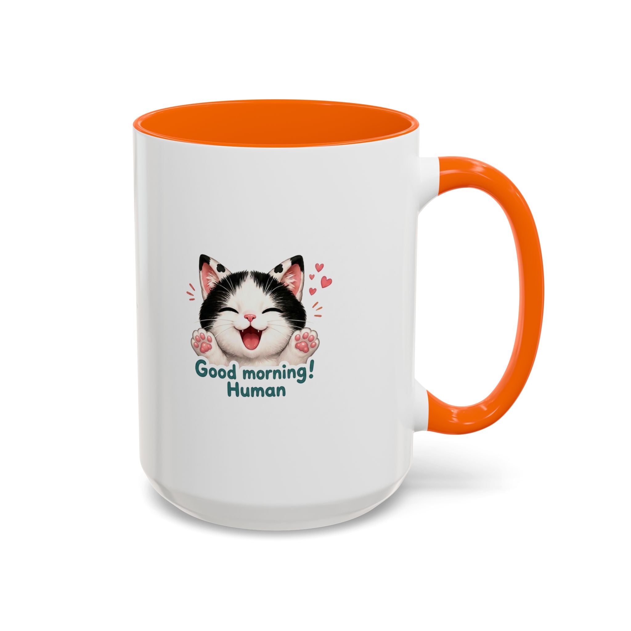 Good Morning, Human! —  Cute Tuxedo Cat Coffee Mug, Cowmeow & Co