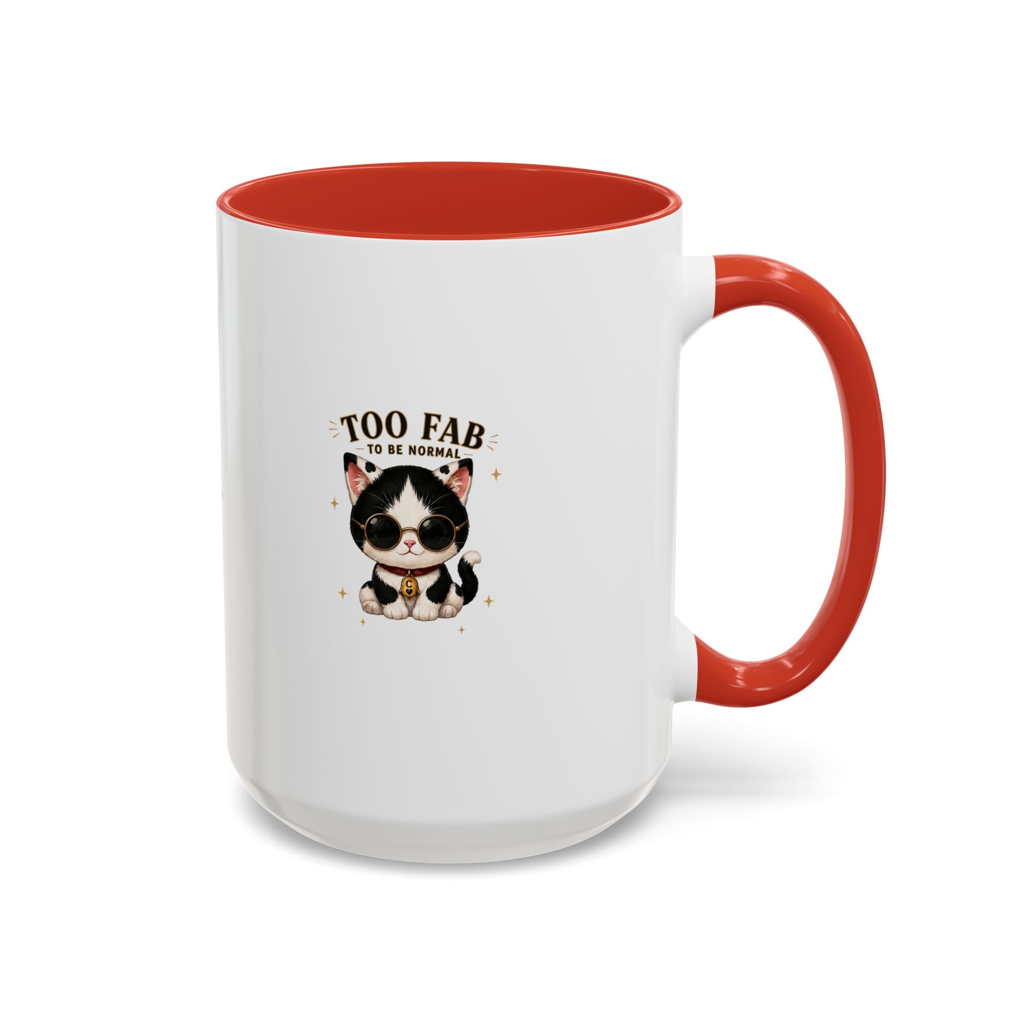 "Too Fab to be Normal Cat Mug | Funny Tuxedo Cat Coffee Mug | Cowmeow & Co"