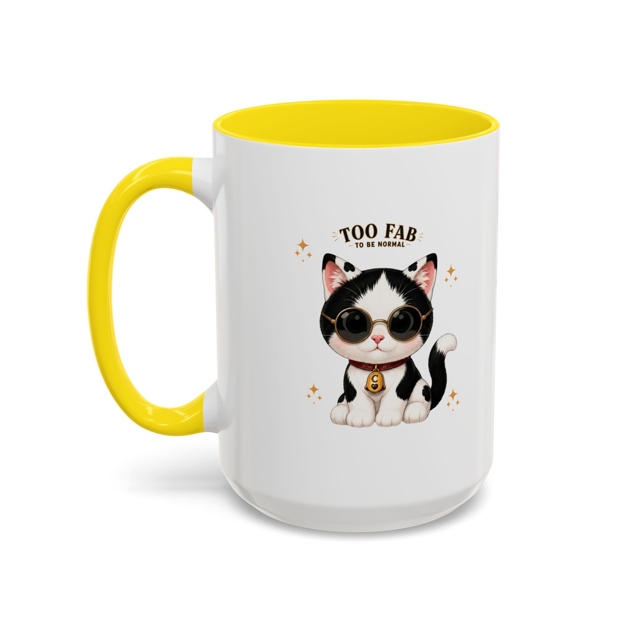 "Too Fab to be Normal Cat Mug | Funny Tuxedo Cat Coffee Mug | Cowmeow & Co"
