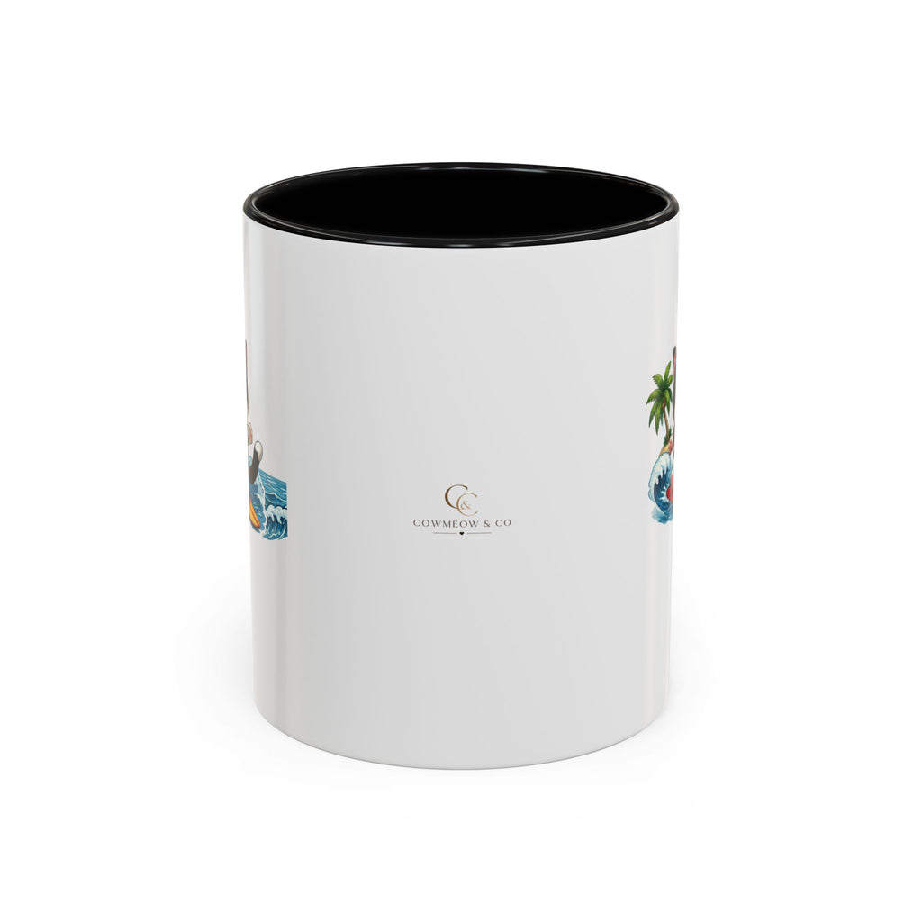 Surfing Cat Summer Coffee Mug | Cute Beach Cat Mug | Cowmeow & Co