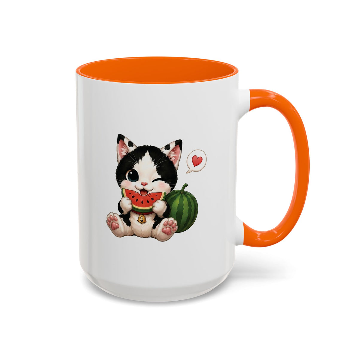 Watermelon Cat Mug | Cute Tuxedo Cat Coffee Mug | Cowmeow