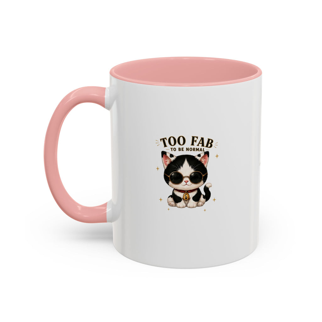 "Too Fab to be Normal Cat Mug | Funny Tuxedo Cat Coffee Mug | Cowmeow & Co"
