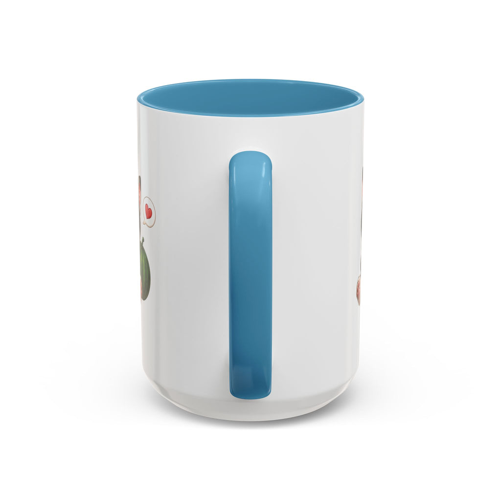 Watermelon Cat Mug | Cute Tuxedo Cat Coffee Mug | Cowmeow