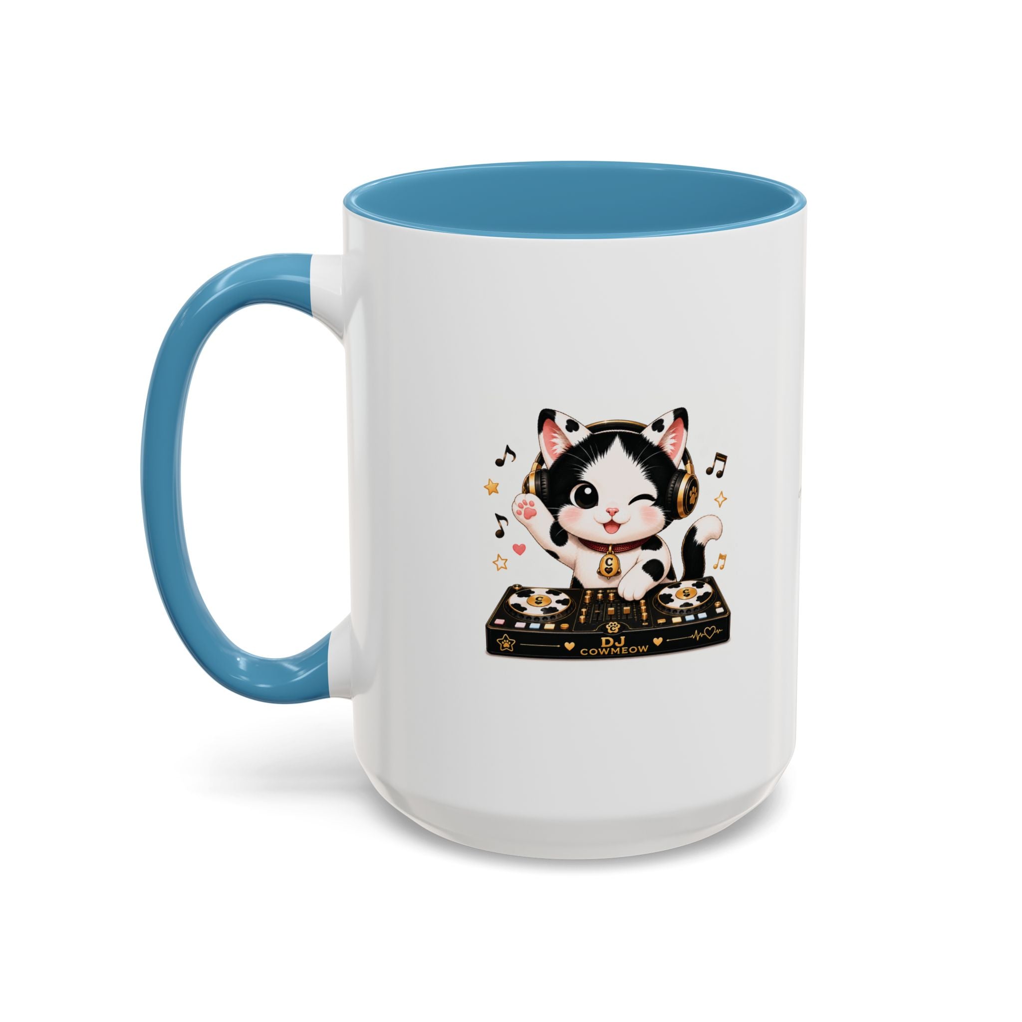 DJ Cat Coffee Mug | Funny Tuxedo Cat Gift | Cowmeow & Co