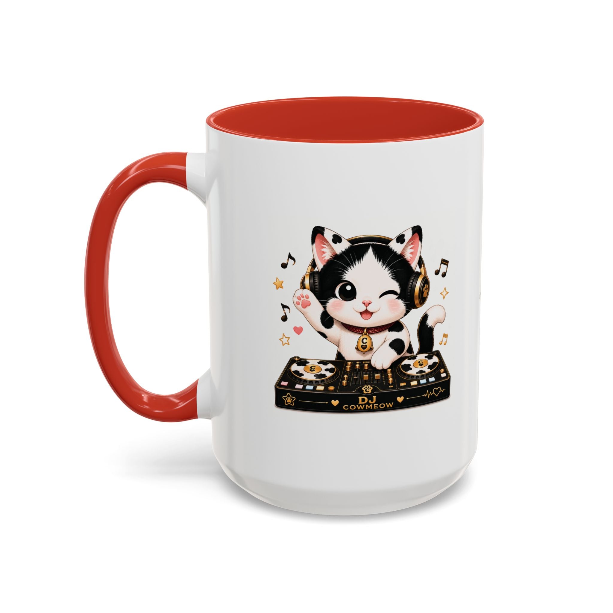 DJ Cat Coffee Mug | Funny Tuxedo Cat Gift | Cowmeow & Co