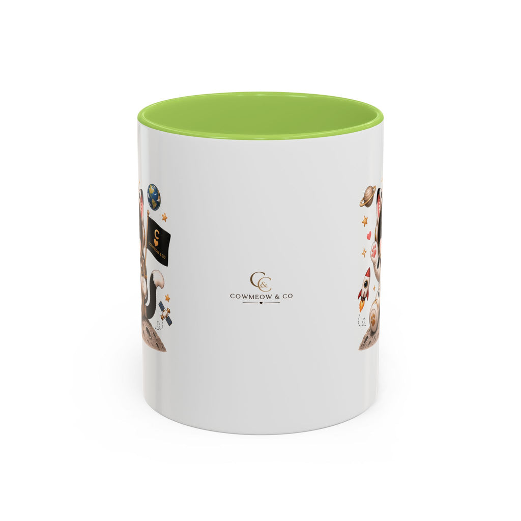 Astronaut Cowmeow Mug, Cute Tuxedo Cat, Space Coffee Mug, CowmeowandCo