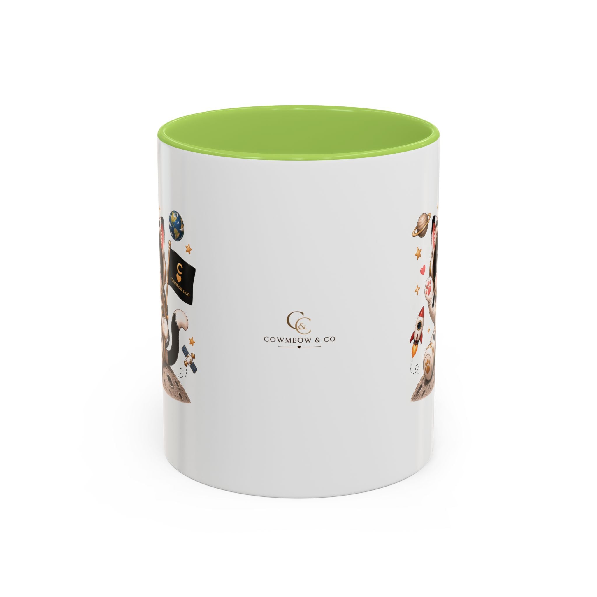 Astronaut Cowmeow Mug, Cute Tuxedo Cat, Space Coffee Mug, CowmeowandCo
