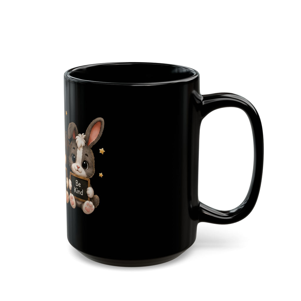 Dream Big Trio Mug — Cowmeow, Money & Richie — "Dream Big, Work Hard, Be Kind" Black Coffee Cup (11oz/15oz)