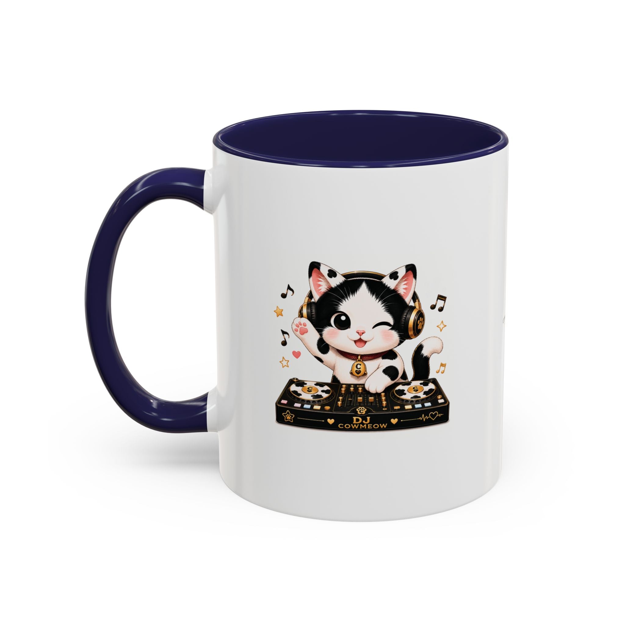 DJ Cat Coffee Mug | Funny Tuxedo Cat Gift | Cowmeow & Co