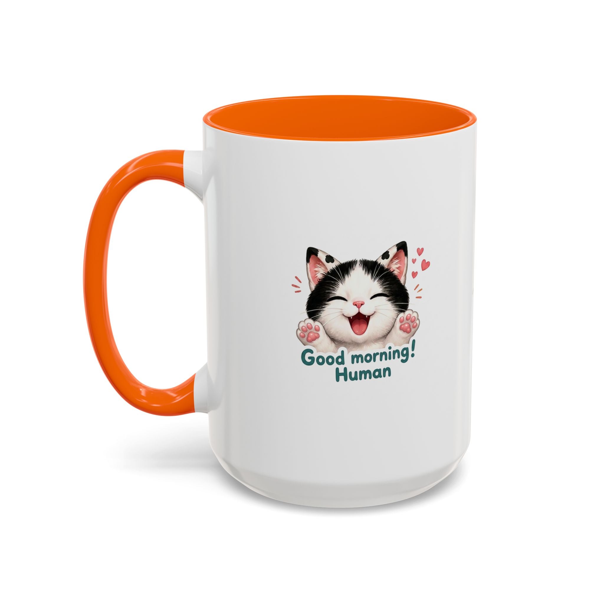 Good Morning, Human! —  Cute Tuxedo Cat Coffee Mug, Cowmeow & Co