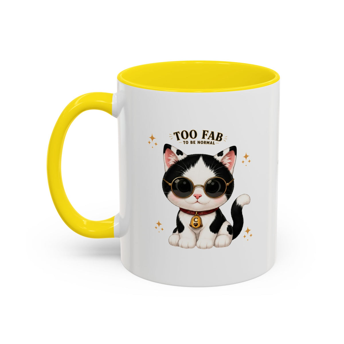 "Too Fab to be Normal Cat Mug | Funny Tuxedo Cat Coffee Mug | Cowmeow & Co"