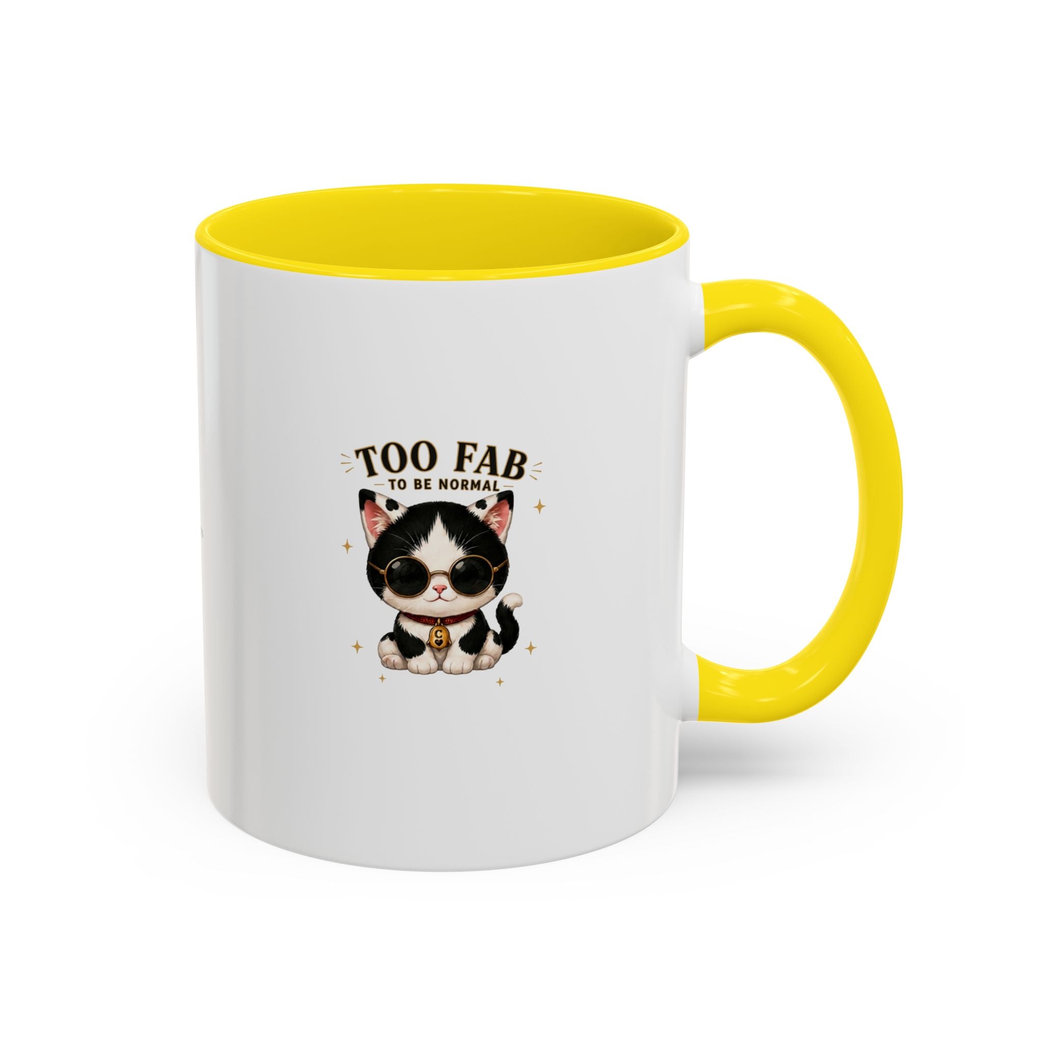 "Too Fab to be Normal Cat Mug | Funny Tuxedo Cat Coffee Mug | Cowmeow & Co"