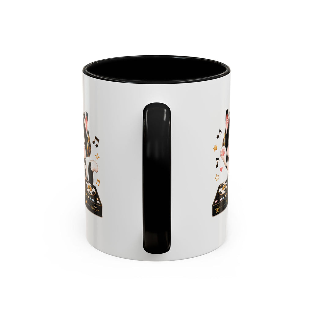 DJ Cat Coffee Mug | Funny Tuxedo Cat Gift | Cowmeow & Co