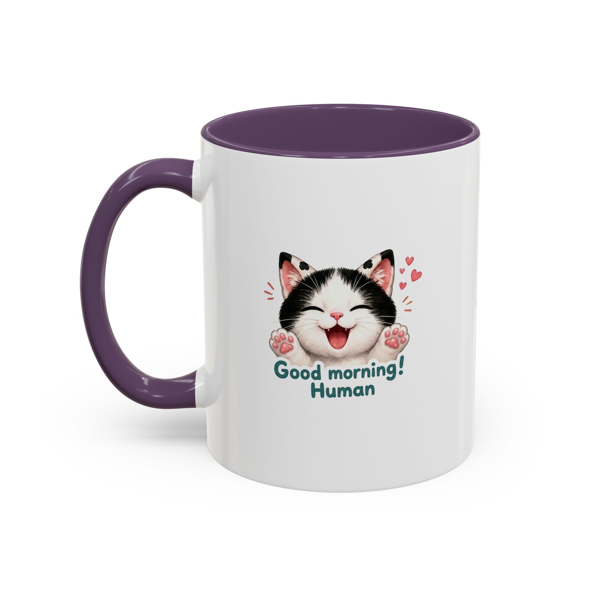 Good Morning, Human! —  Cute Tuxedo Cat Coffee Mug, Cowmeow & Co