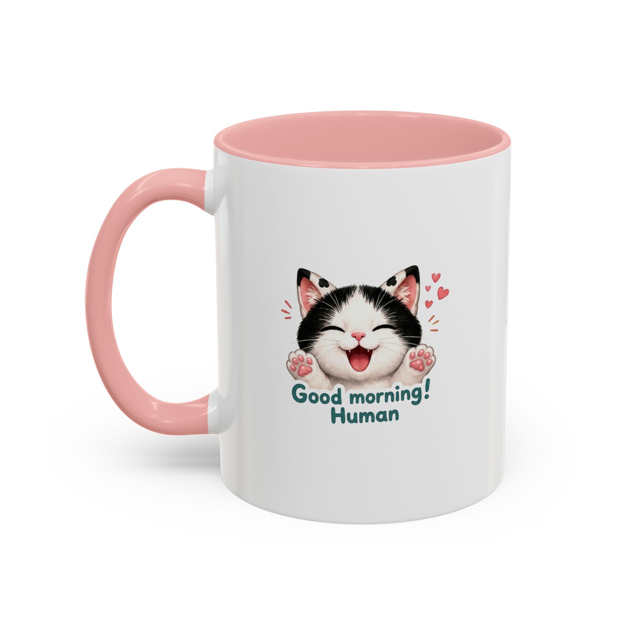 Good Morning, Human! —  Cute Tuxedo Cat Coffee Mug, Cowmeow & Co
