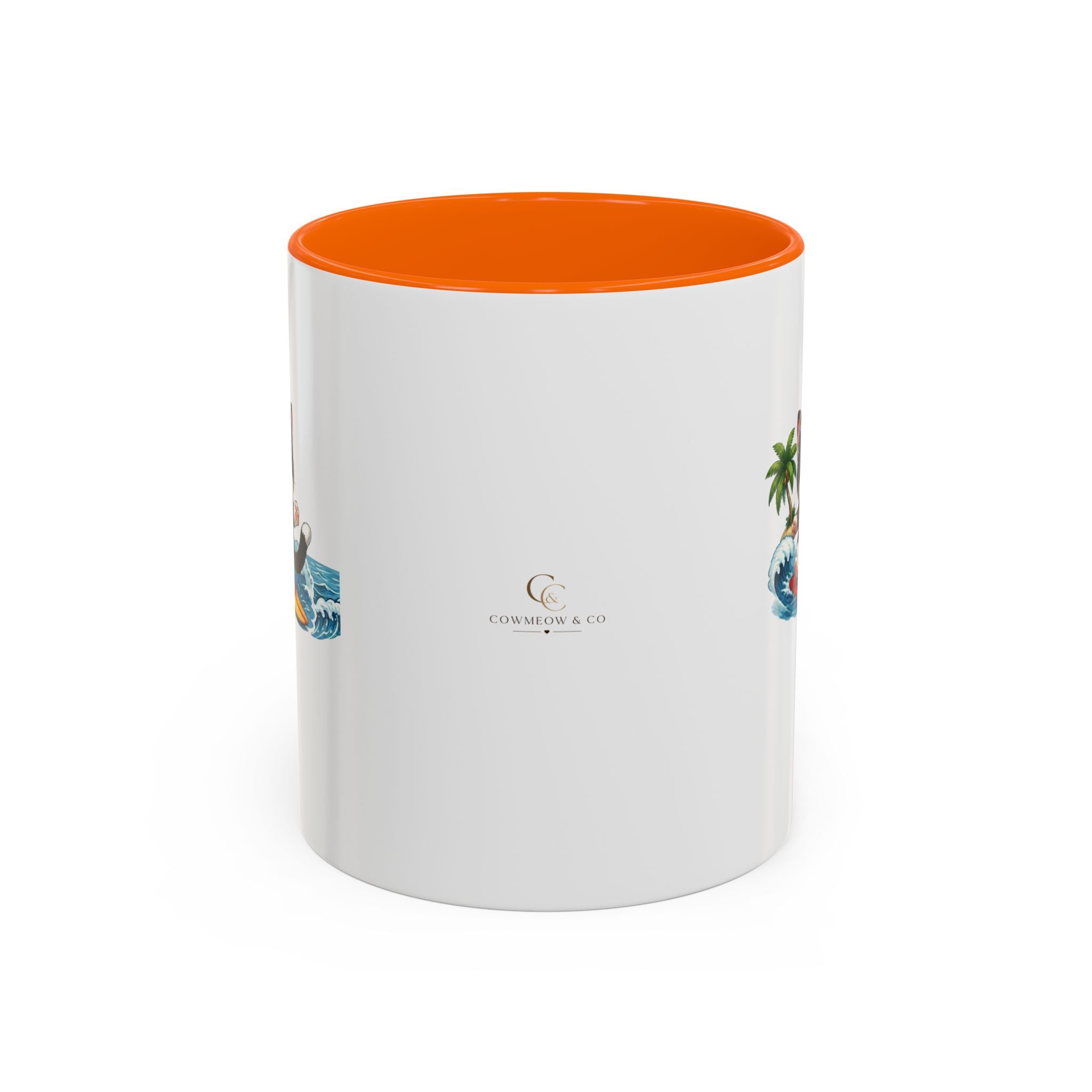 Surfing Cat Summer Coffee Mug | Cute Beach Cat Mug | Cowmeow & Co
