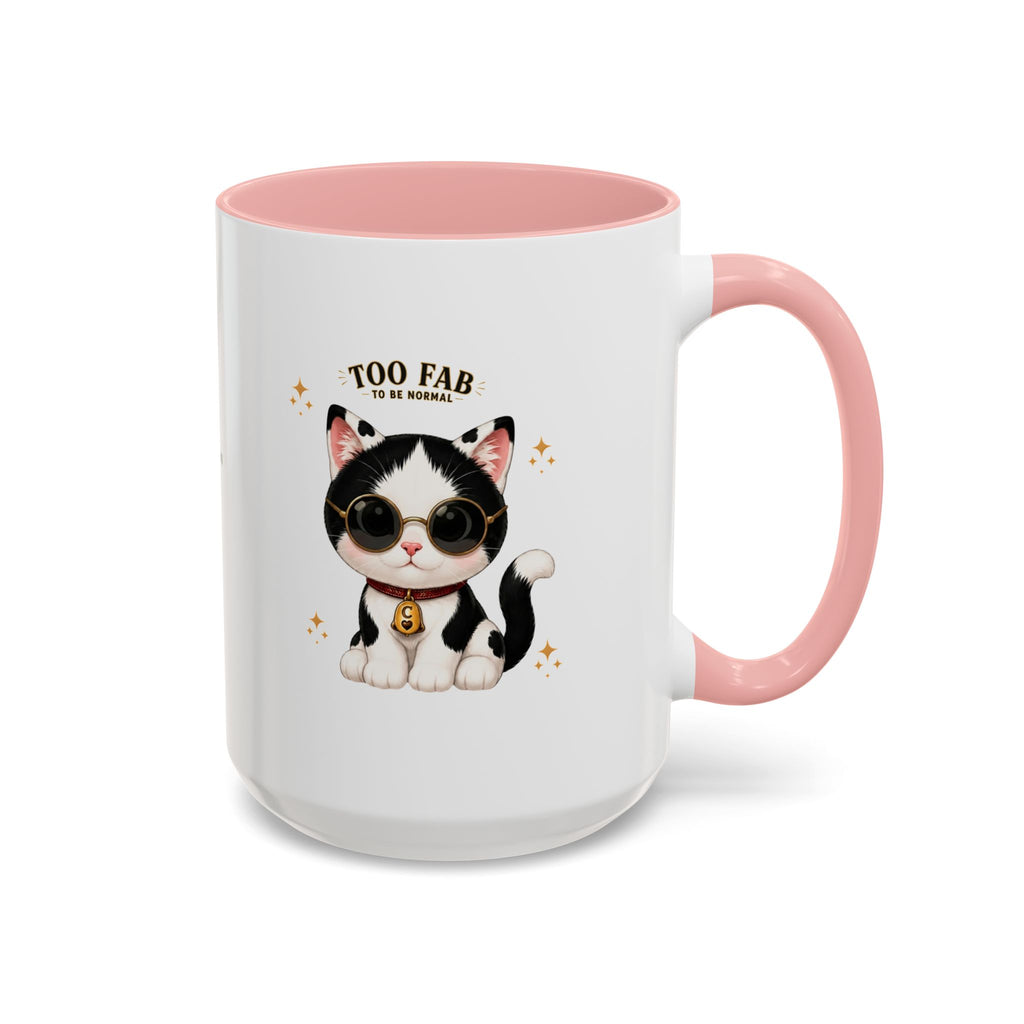 "Too Fab to be Normal Cat Mug | Funny Tuxedo Cat Coffee Mug | Cowmeow & Co"