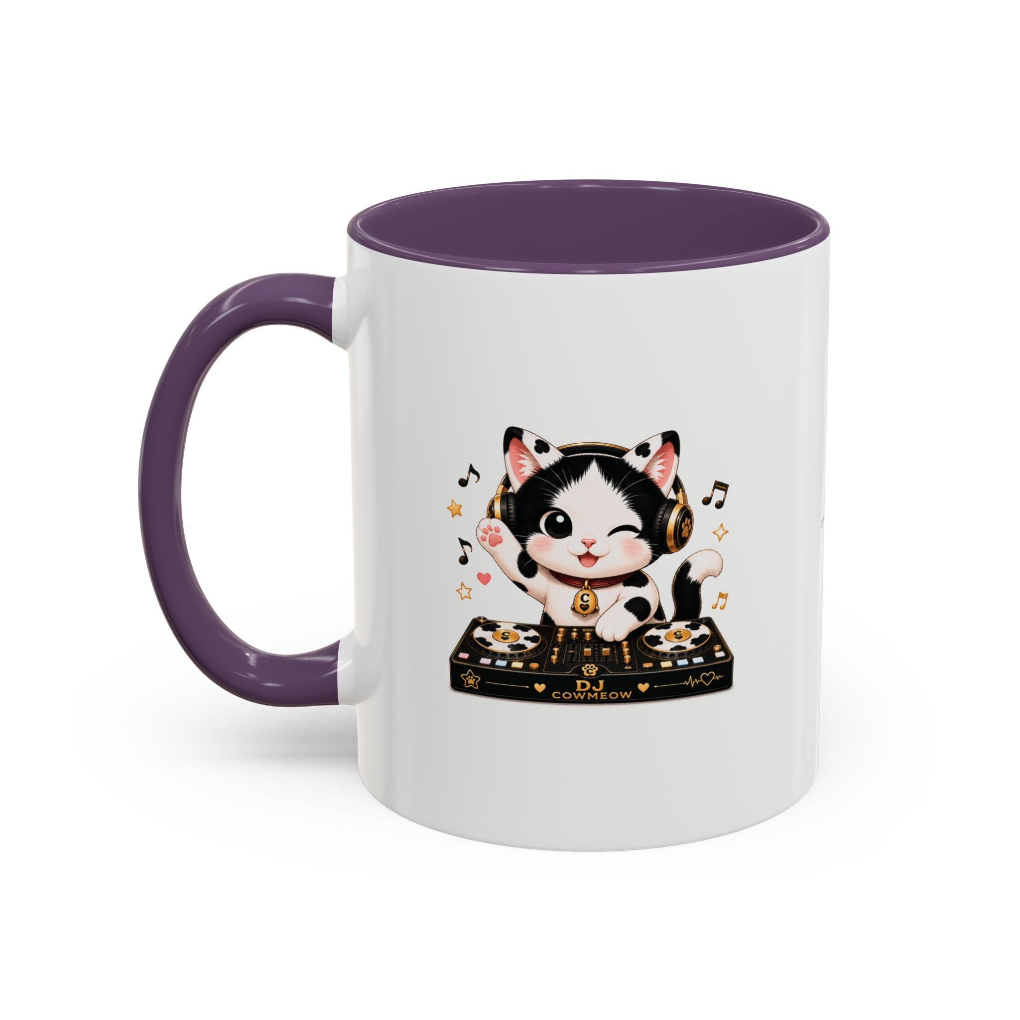 DJ Cat Coffee Mug | Funny Tuxedo Cat Gift | Cowmeow & Co