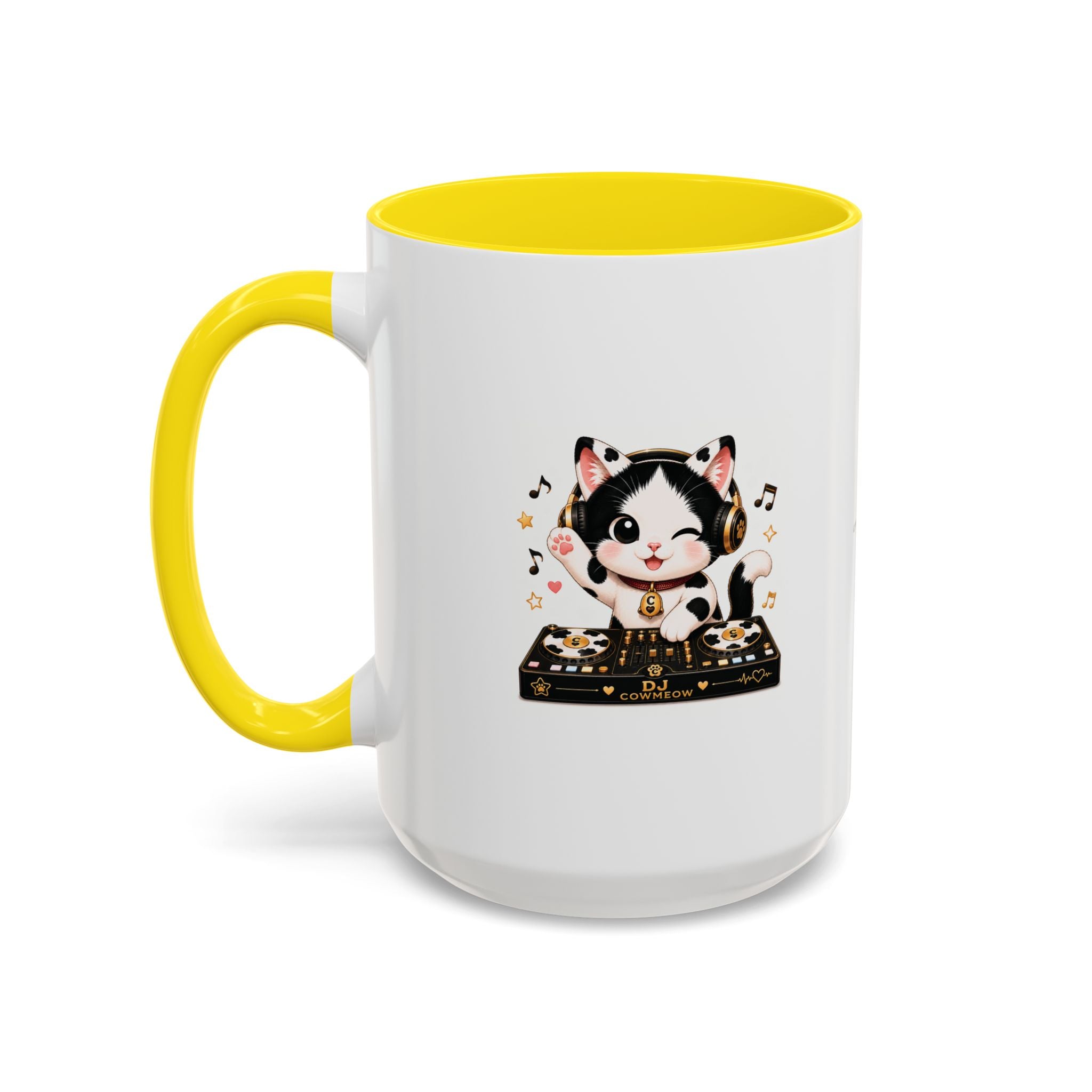 DJ Cat Coffee Mug | Funny Tuxedo Cat Gift | Cowmeow & Co