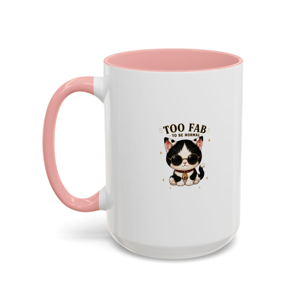 "Too Fab to be Normal Cat Mug | Funny Tuxedo Cat Coffee Mug | Cowmeow & Co"