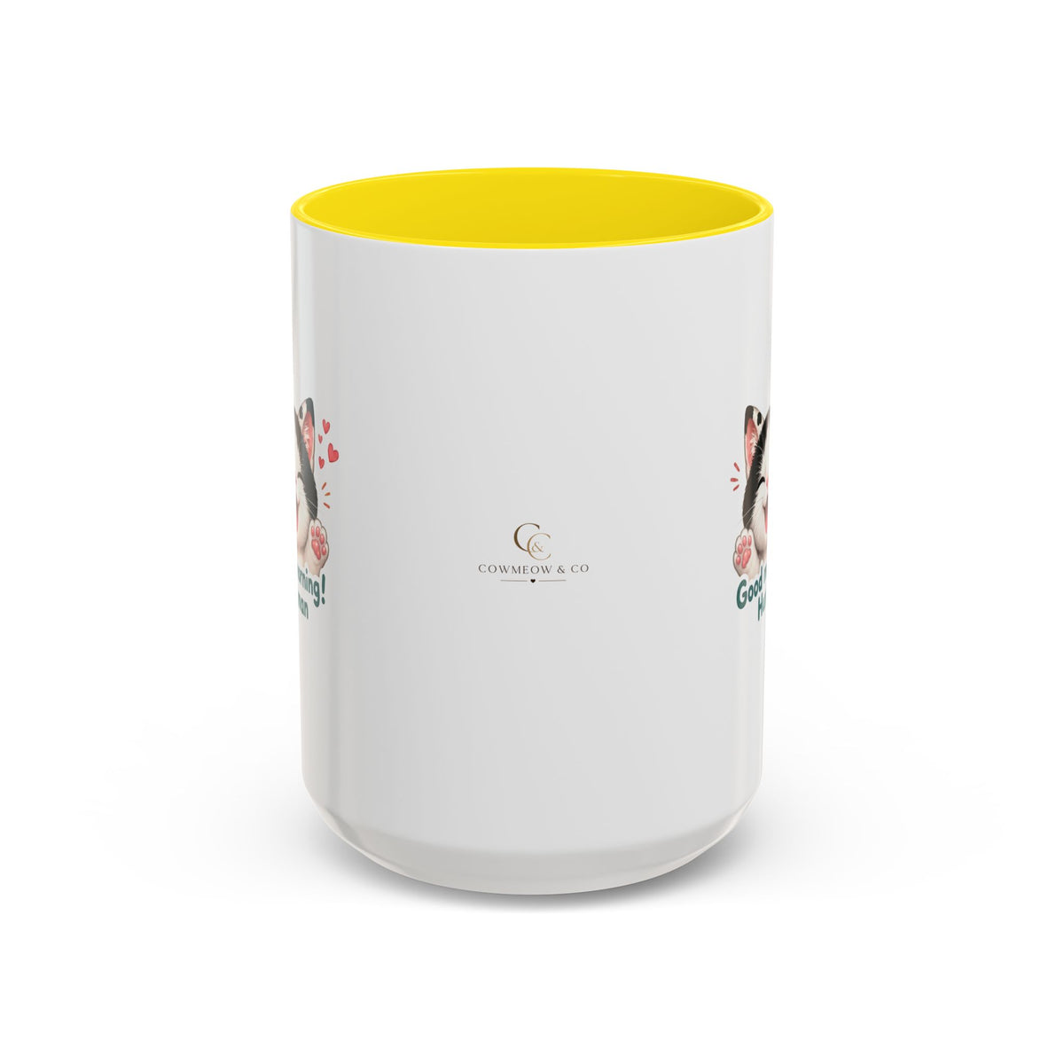 Good Morning, Human! —  Cute Tuxedo Cat Coffee Mug, Cowmeow & Co