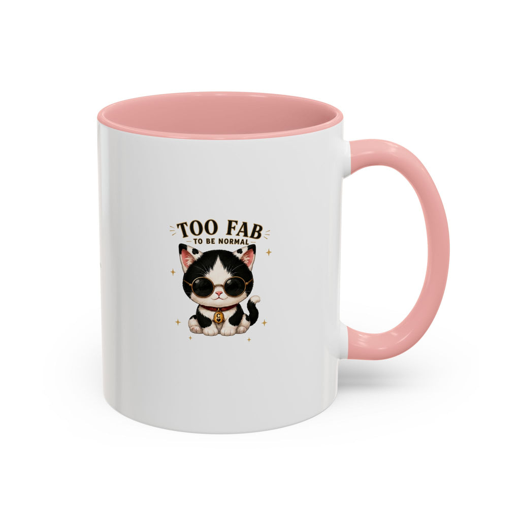 "Too Fab to be Normal Cat Mug | Funny Tuxedo Cat Coffee Mug | Cowmeow & Co"