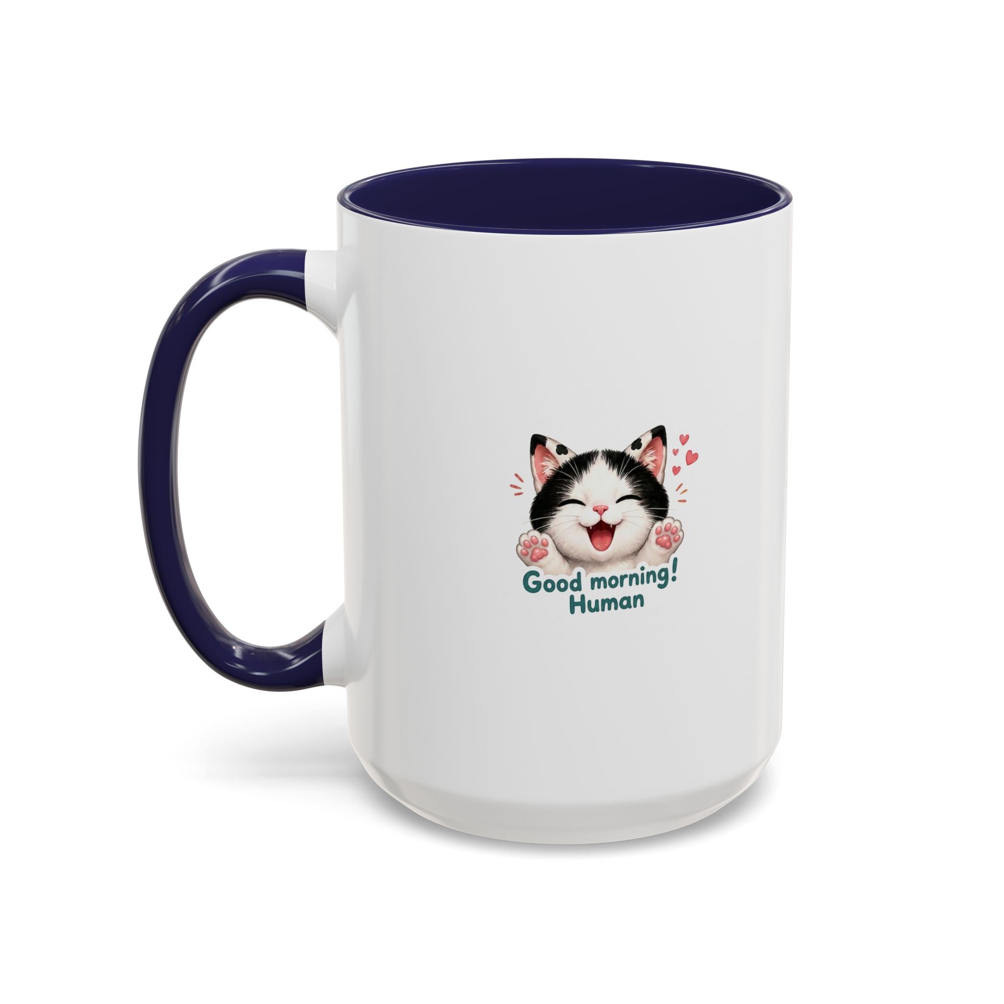 Good Morning, Human! —  Cute Tuxedo Cat Coffee Mug, Cowmeow & Co