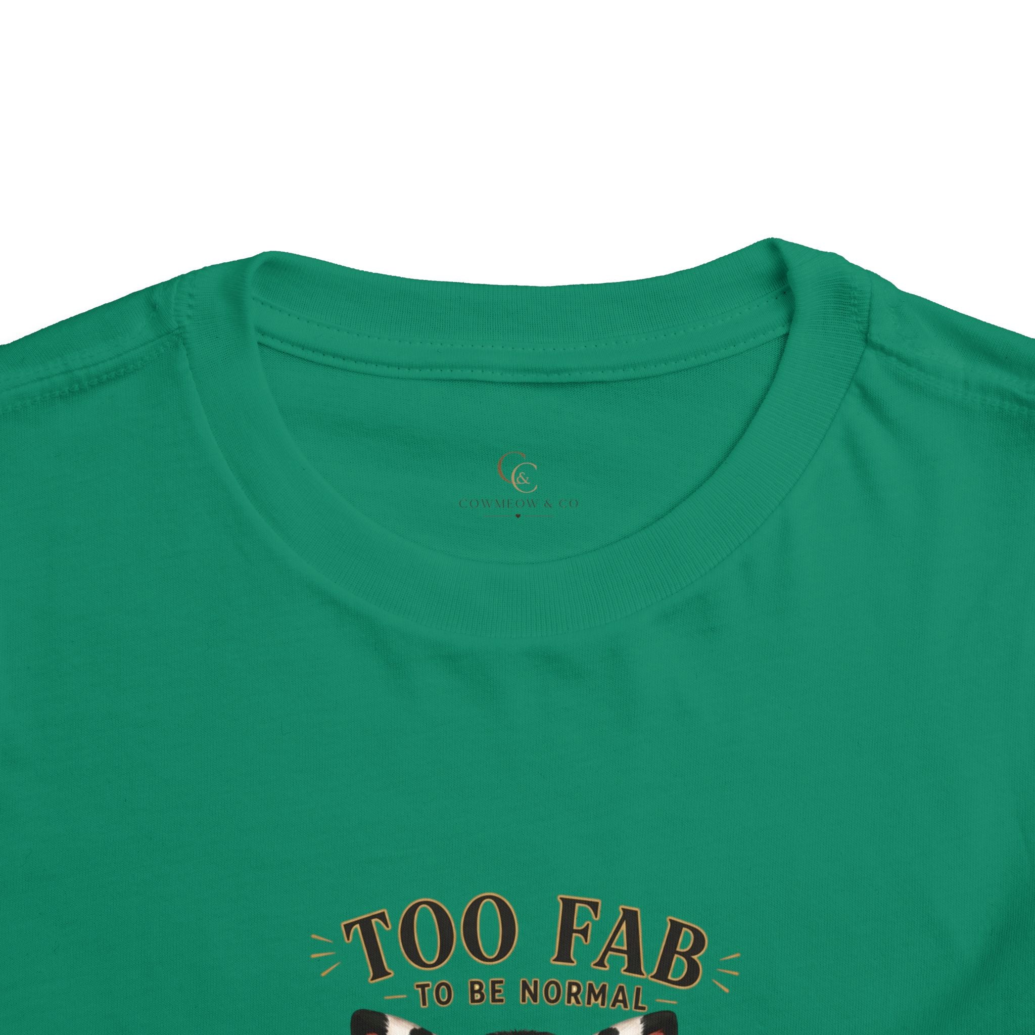 Funny Cat Toddler T-Shirt | Cute Tuxedo Cat Tee | Too Fab to Be Normal | Cowmeow & Co