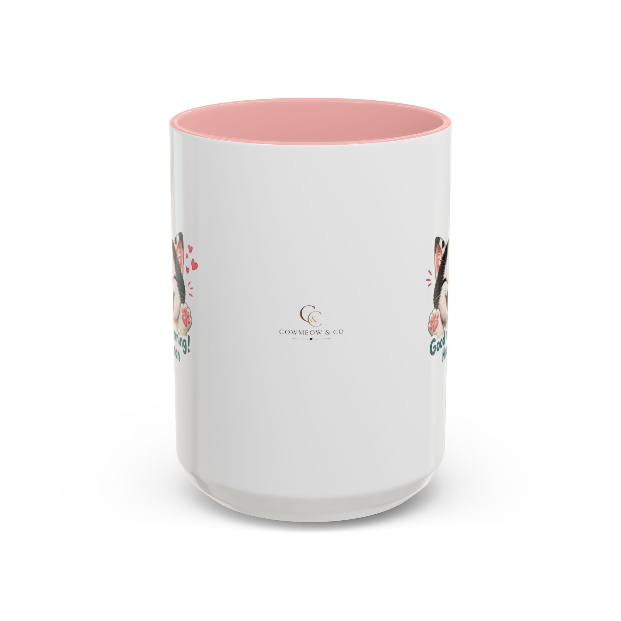 Good Morning, Human! —  Cute Tuxedo Cat Coffee Mug, Cowmeow & Co