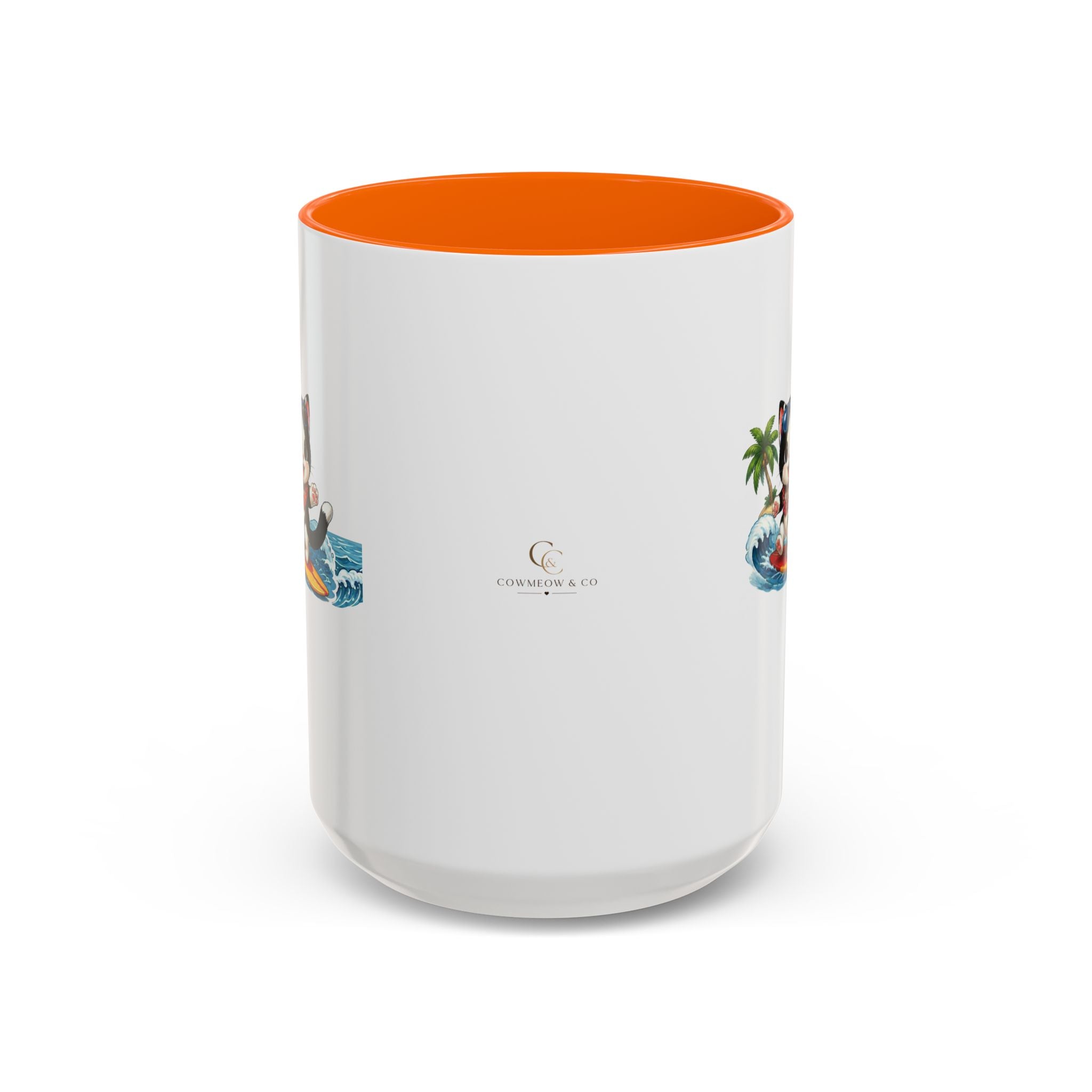 Surfing Cat Summer Coffee Mug | Cute Beach Cat Mug | Cowmeow & Co