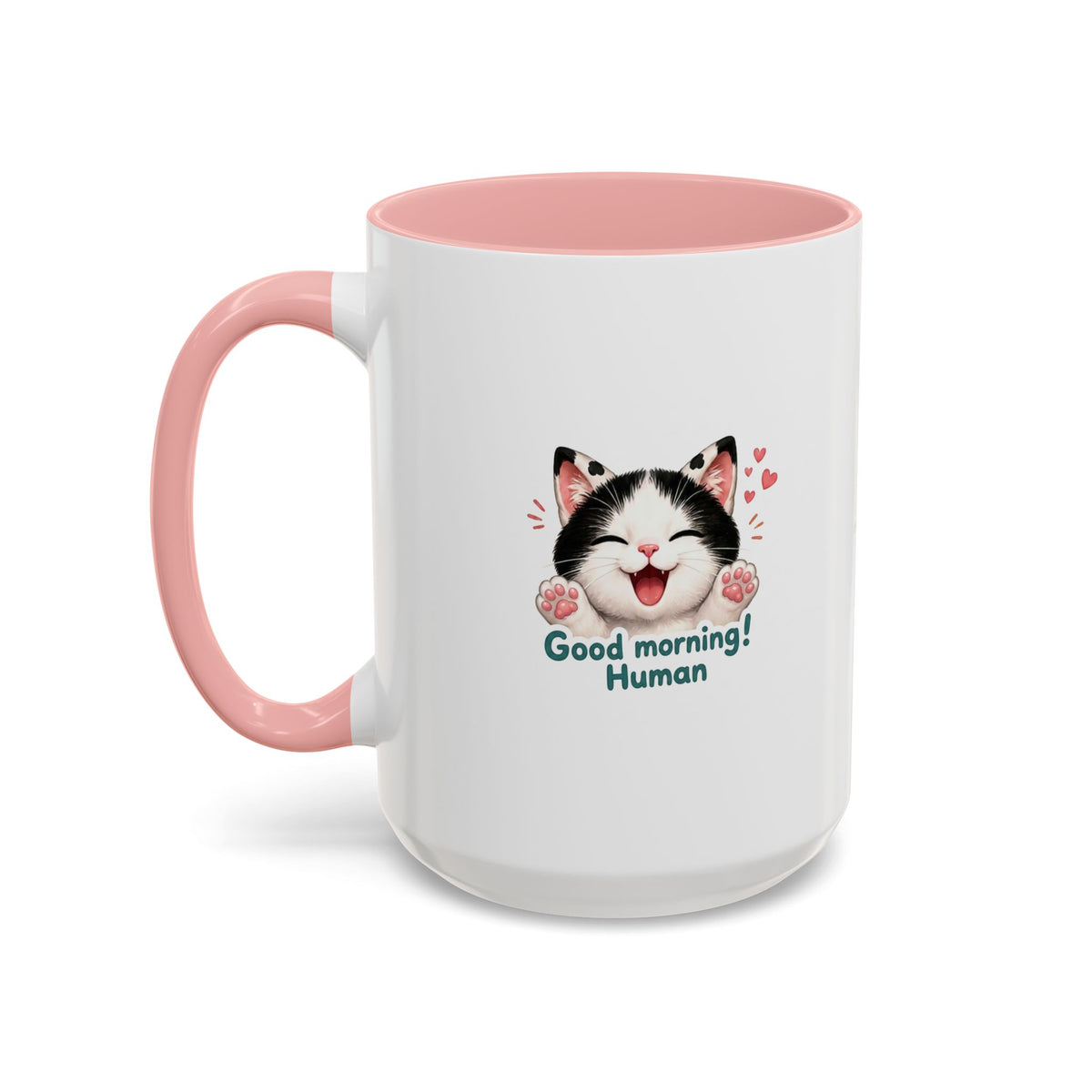 Good Morning, Human! —  Cute Tuxedo Cat Coffee Mug, Cowmeow & Co