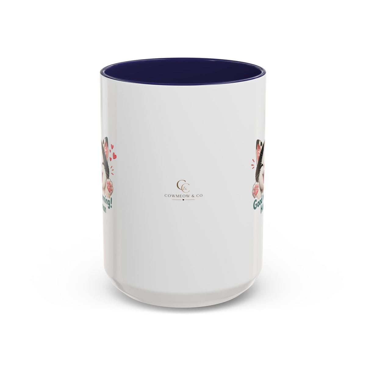 Good Morning, Human! —  Cute Tuxedo Cat Coffee Mug, Cowmeow & Co